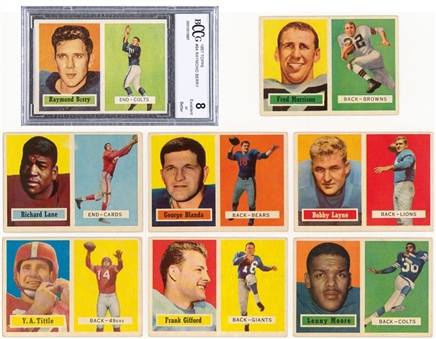 1957 Topps Football Near Set (140/154) Including Six Graded Cards